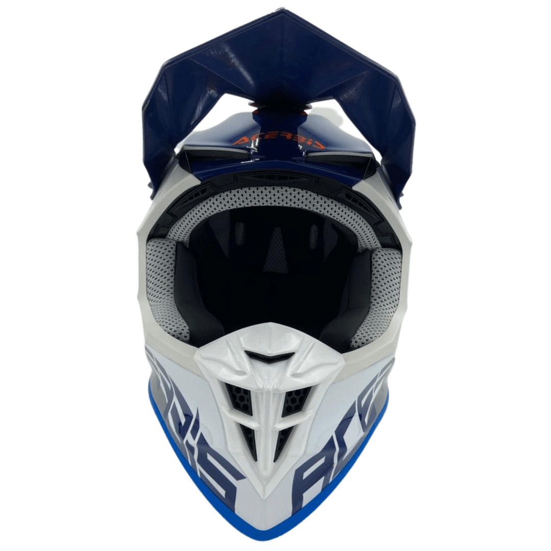 Casco Acerbis Linear Blanco/Azul, Motocross, Enduro, Trail, Trial