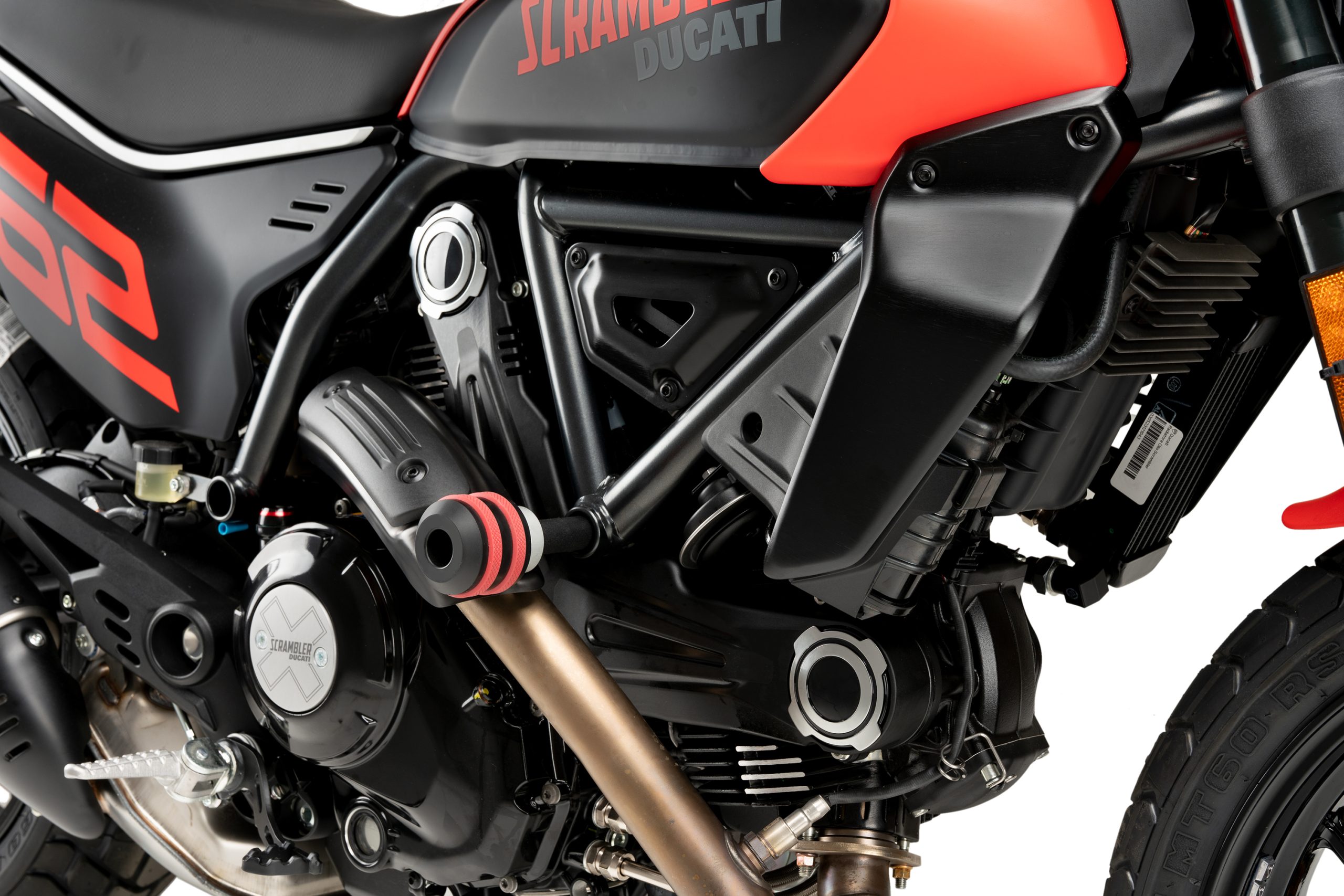 PROT.MOTOR VINTAGE DUCATI SCRAMBLER C/NEGRO-PLATA
